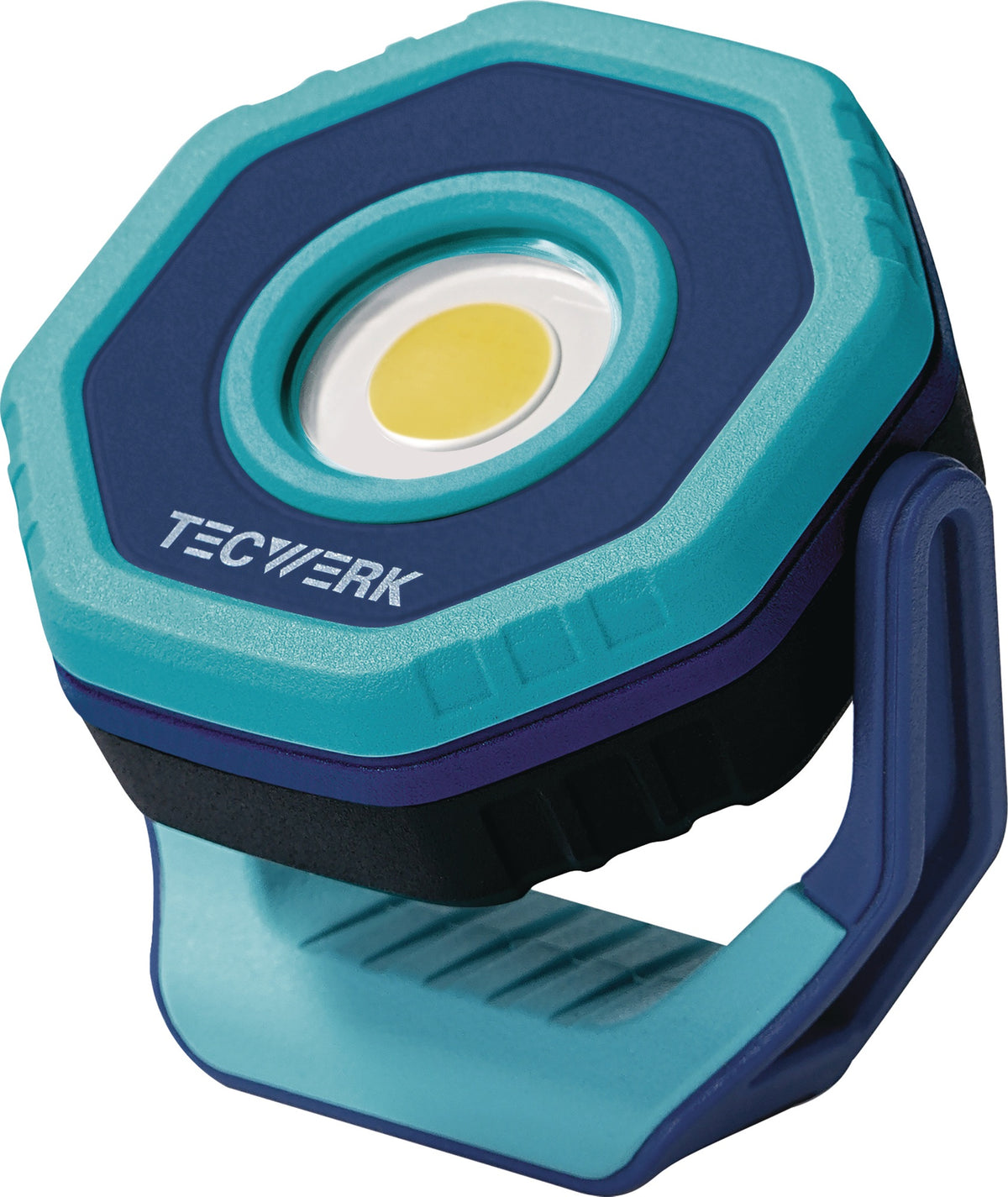 TECWERK LED-Akkuhandleuchte 7 W, 100–800 lm, 360° verstellbar, mit Magnet