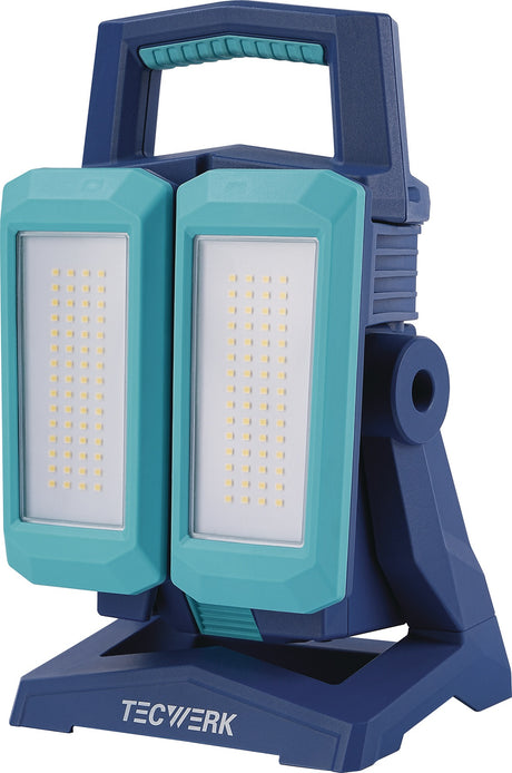 TECWERK LED-Strahler 50 W, 800-4500 lm, Li-Ion 5200 mAh, IP54, Powerbank