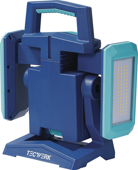 TECWERK LED-Strahler 50 W, 800-4500 lm, Li-Ion 5200 mAh, IP54, Powerbank