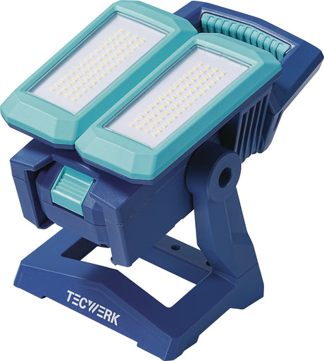 TECWERK LED-Strahler 50 W, 800-4500 lm, Li-Ion 5200 mAh, IP54, Powerbank