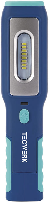 TECWERK LED-Akkuhandleuchte 3,7 V 1200 mAh mit Magnet & 5 Positionen, 60-250 lm