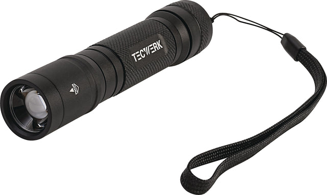 LED-Taschenlampe 1000 lm Li-Ion 205 m TECWERK – wiederaufladbar, IP66, 5 Leuchtstufen