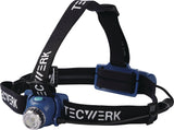 TECWERK LED-Kopfleuchte 3,7 V 2600 mAh Li-ion 5 V mit CREE-LED und IP65