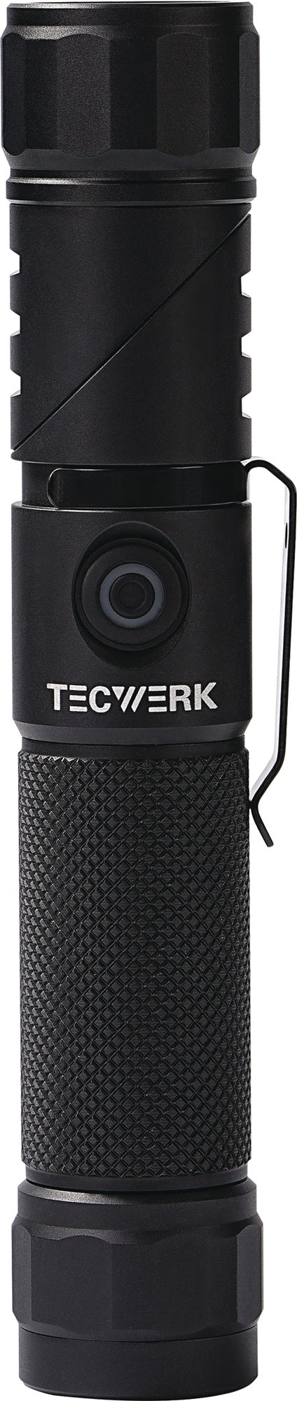 TECWERK LED-Taschenlampe 100-1000 lm Li-ion 180 m blau/schwarz – wiederaufladbar, 90° drehbarer Kopf, Magnet