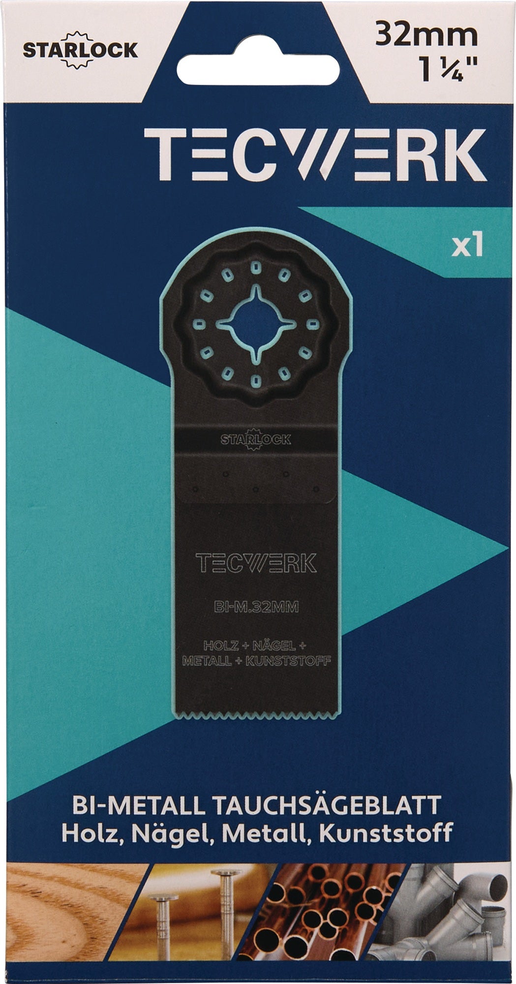 TECWERK Tauchsägeblatt Starlock 32 mm – Eintauchtiefe 40 mm für Holz, Nägel & Leichtmetall