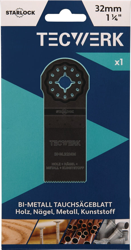 TECWERK Tauchsägeblatt Starlock 32 mm – Eintauchtiefe 40 mm für Holz, Nägel & Leichtmetall