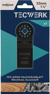 TECWERK Tauchsägeblatt Starlock 32 mm – Eintauchtiefe 42 mm für Weichholz & Kunststoff