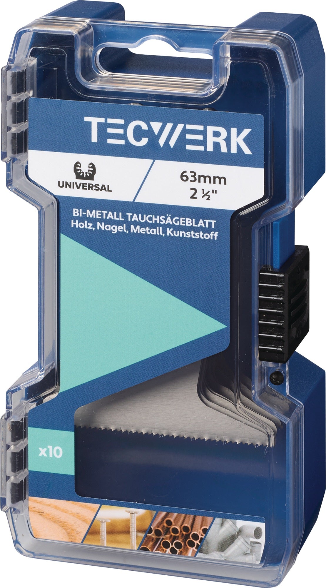 TECWERK Tauchsägeblätter 63 mm – Universal Eintauchtiefe 42 mm für Holz, Nägel & Leichtmetall