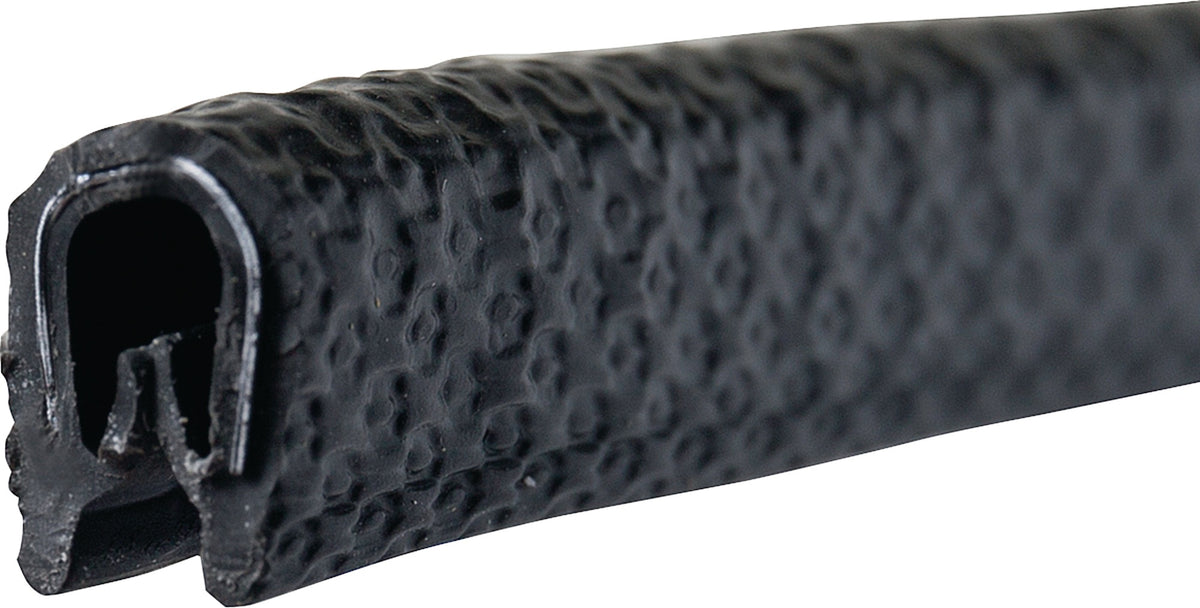 TECWERK Kantenschutz Klemmbereich 1-2 mm, 10 m x 6,5 mm x 9,5 mm, schwarz, PVC mit Metalleinlage