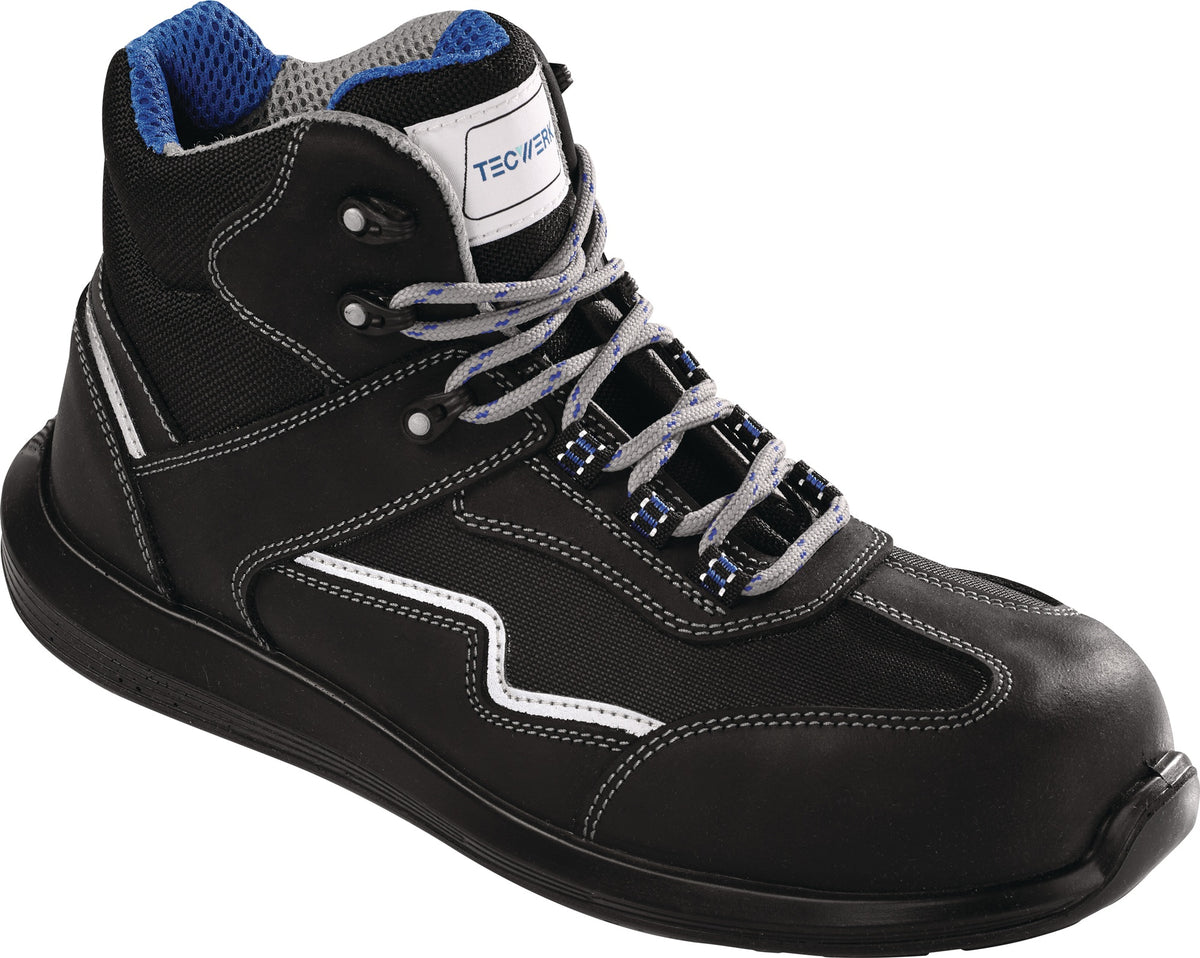 TECWERK Sicherheitsstiefel Juist S3S FO SR – Metallfreier Pull-Up-Leder Stiefel, Weite 11