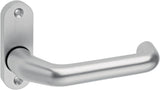 EDI Profiltürdrückerlochteil 1391/0000 Aluminium F1 oval 8 mm gekröpft – fest-drehbar für Rahmentüren