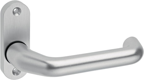 EDI Profiltürdrückerlochteil 1391/0000 Aluminium F1 oval 8 mm gekröpft – fest-drehbar für Rahmentüren