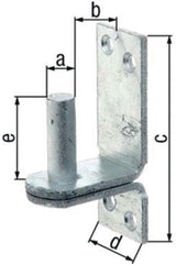 GAH Kloben DI auf Platte 13x11mm feuerverzinkt – Stahl roh, 4 Löcher, 100mm