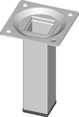 ALFER ALUMINIUM Möbelfuß weiß 25x25mm H.100mm mit Anschraubplatte