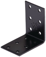 GAH Lochplattenwinkel ETA-08/0165 80x80x2,5 mm Stahl verzinkt schwarz kunststoffbeschichtet 25 Stück