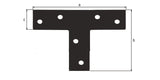 GAH Flachverbinder L 70 mm B 16 mm Stahl schwarz kunststoffbeschichtet – 50 Stück