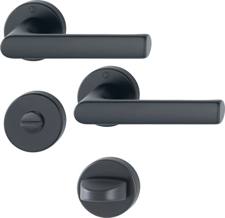 HOPPE Rosettengarnitur Hamburg 1700 Aluminium F1 DIN L/R – SchnellstiftPlus Türbeschlag