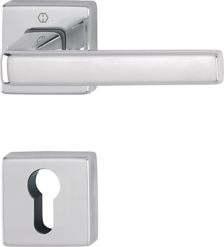 HOPPE Rosettengarnitur Dublin 1124 Aluminium eckig PZ DIN L/R für Innentüren