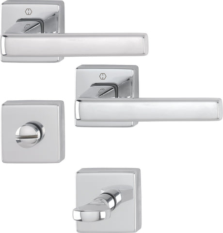 HOPPE Rosettengarnitur Dublin 1124 Aluminium eckig PZ DIN L/R für Innentüren