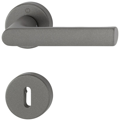 HOPPE Rosettengarnitur Hamburg 1700/42KB/42KBS Aluminium F7302 Struktur DIN L/R D/D