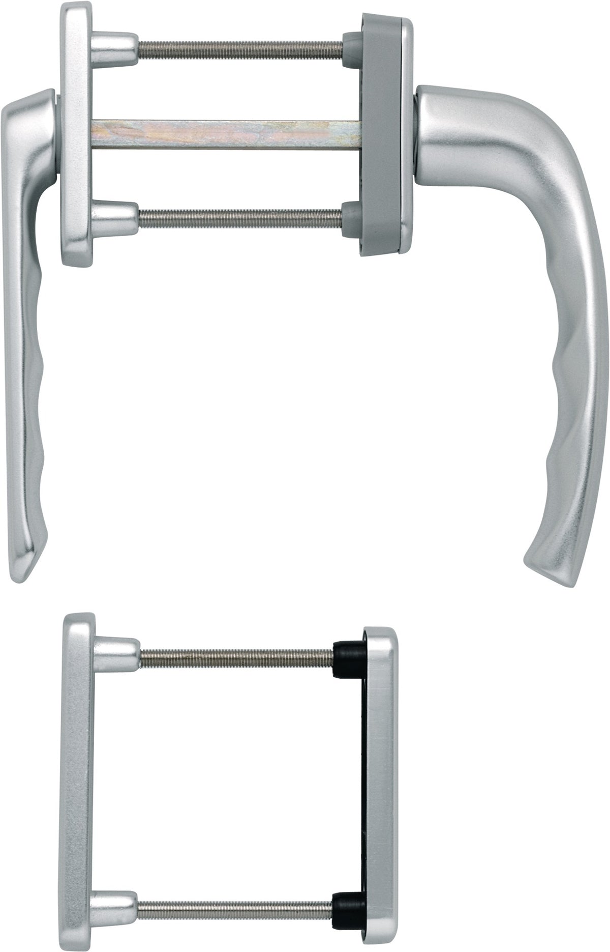 HOPPE Balkongarnitur New York 099KH/961N/U10 Aluminium F1 für Türstärke 63-73 mm