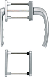 HOPPE Balkongarnitur New York 099KH/961N/U10 Aluminium F1 für Türstärke 63-73 mm