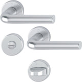 HOPPE Rosettengarnitur Bonn 150/42KV/42KVS Aluminium F1 OB – Objekt-Türgriffgarnitur mit Schnellstift