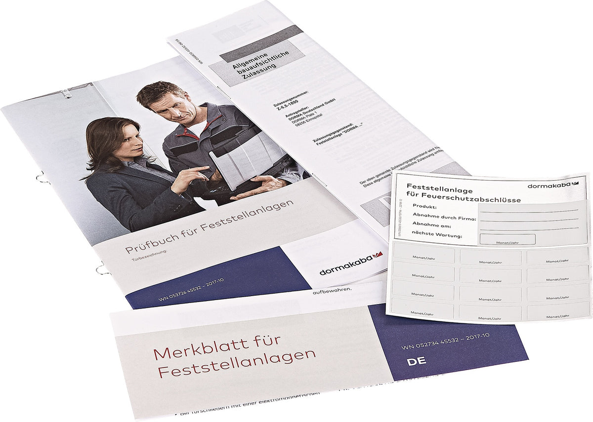 dormakaba Zulassungs-Set für Feststellanlagen Contur – Prüfpflichtige Türschließer-Zulassung