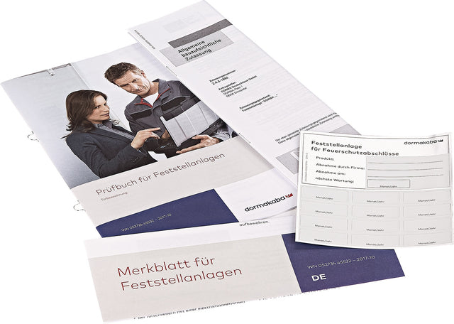 dormakaba Zulassungs-Set für Feststellanlagen Contur – Prüfpflichtige Türschließer-Zulassung