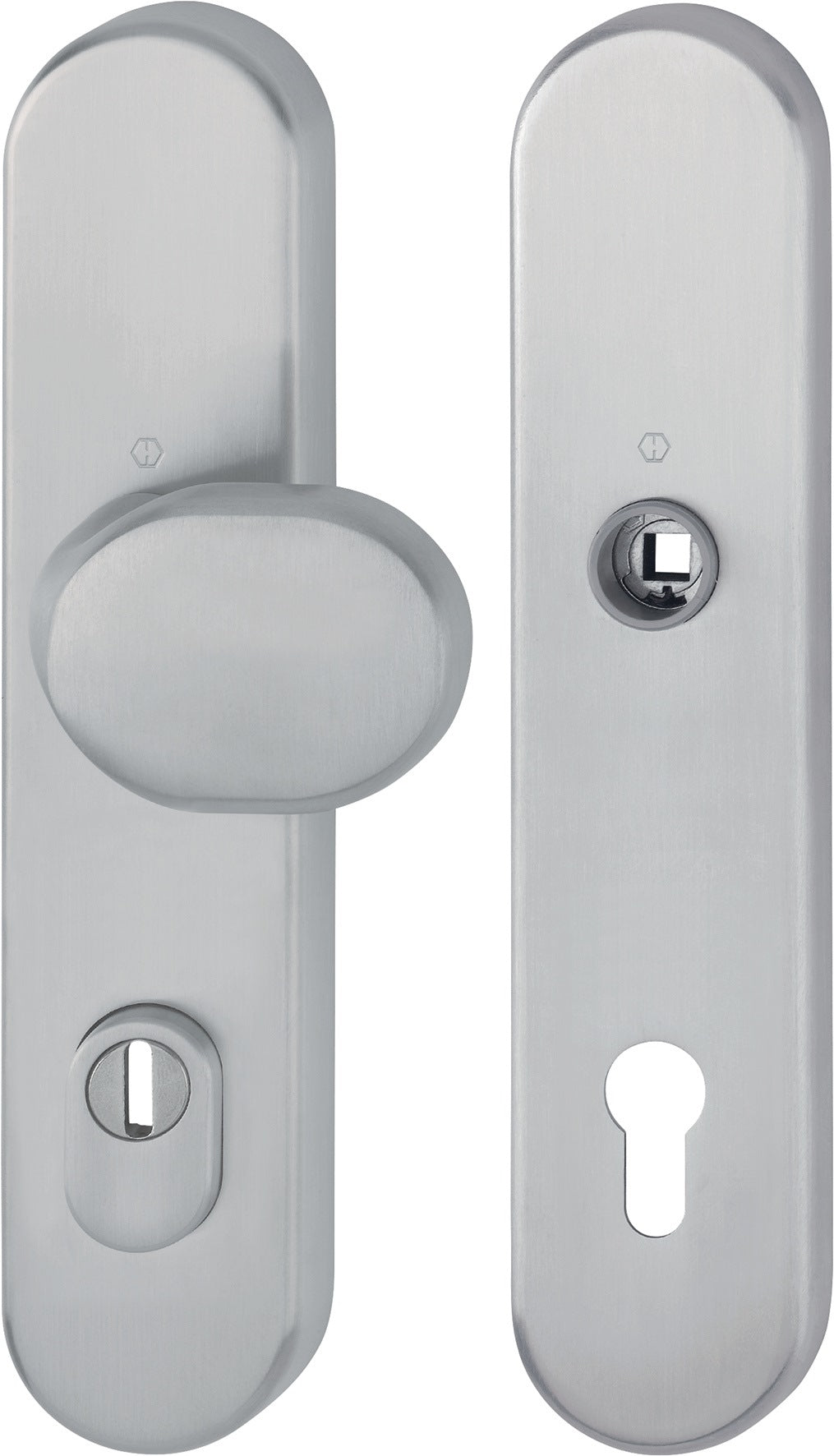 HOPPE Schutzgarnitur E86G/3332ZA/3310 – Edelstahl, ES1 (SK2), 92 mm, für Türstärke 67-77 mm