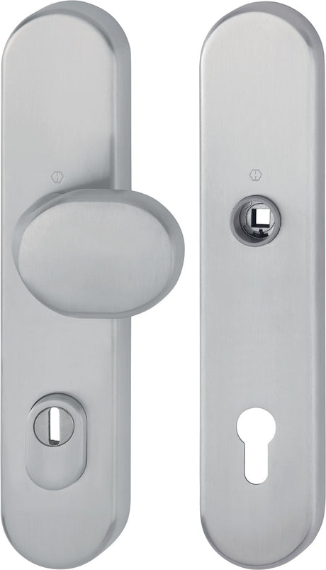 HOPPE Schutzgarnitur E86G/3332ZA/3310 – Edelstahl, ES1 (SK2), 92 mm, für Türstärke 67-77 mm