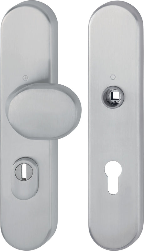 HOPPE Schutzgarnitur E86G/3332ZA/3310 – Edelstahl, ES1 (SK2), 92 mm, für Türstärke 67-77 mm