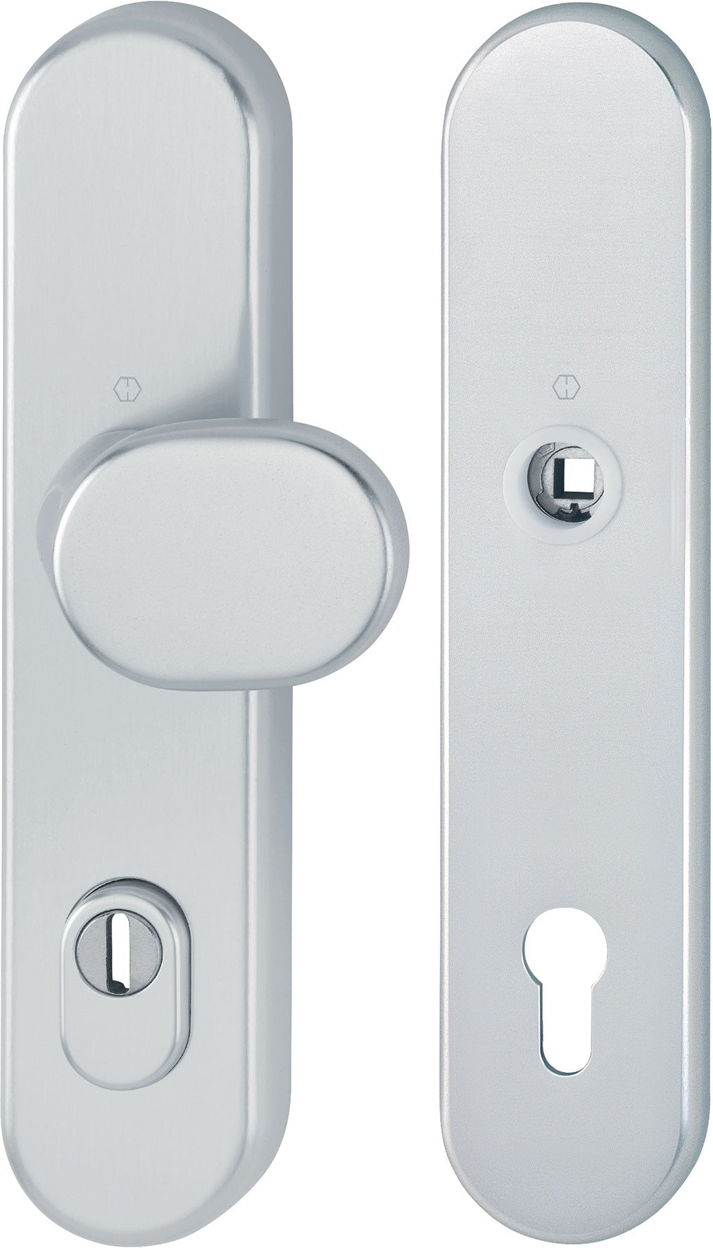HOPPE Schutzgarnitur 86G/3332ZA/3310 Alu F1 – ES1 (SK2) Wechselgarnitur 92 mm für Türstärke 67-77 mm