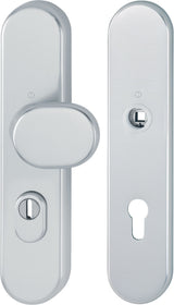 HOPPE Schutzgarnitur 86G/3332ZA/3310 Alu F1 – ES1 (SK2) Wechselgarnitur 92 mm für Türstärke 67-77 mm