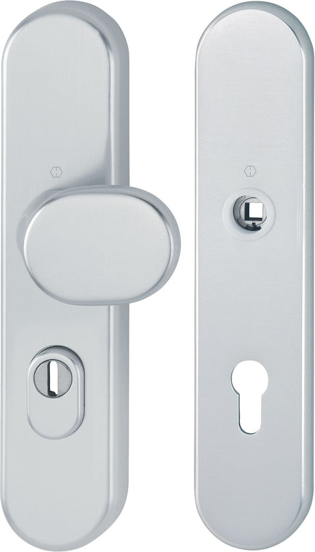 HOPPE Schutzgarnitur 86G/3332ZA/3310 Alu F1 – ES1 (SK2) Wechselgarnitur 92 mm für Türstärke 67-77 mm