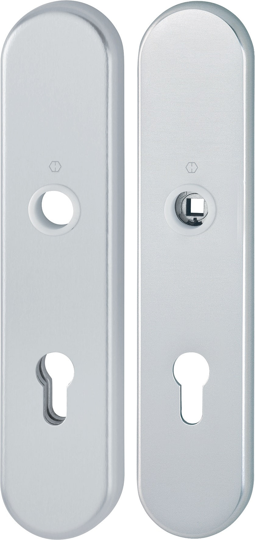 HOPPE Langschildpaar F69 VA Edelstahl PZ 92 mm für Außen-/Wohnungstüren