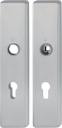 HOPPE Langschildpaar E2221/2210 Edelstahl matt F69 PZ 72 mm für Außentüren