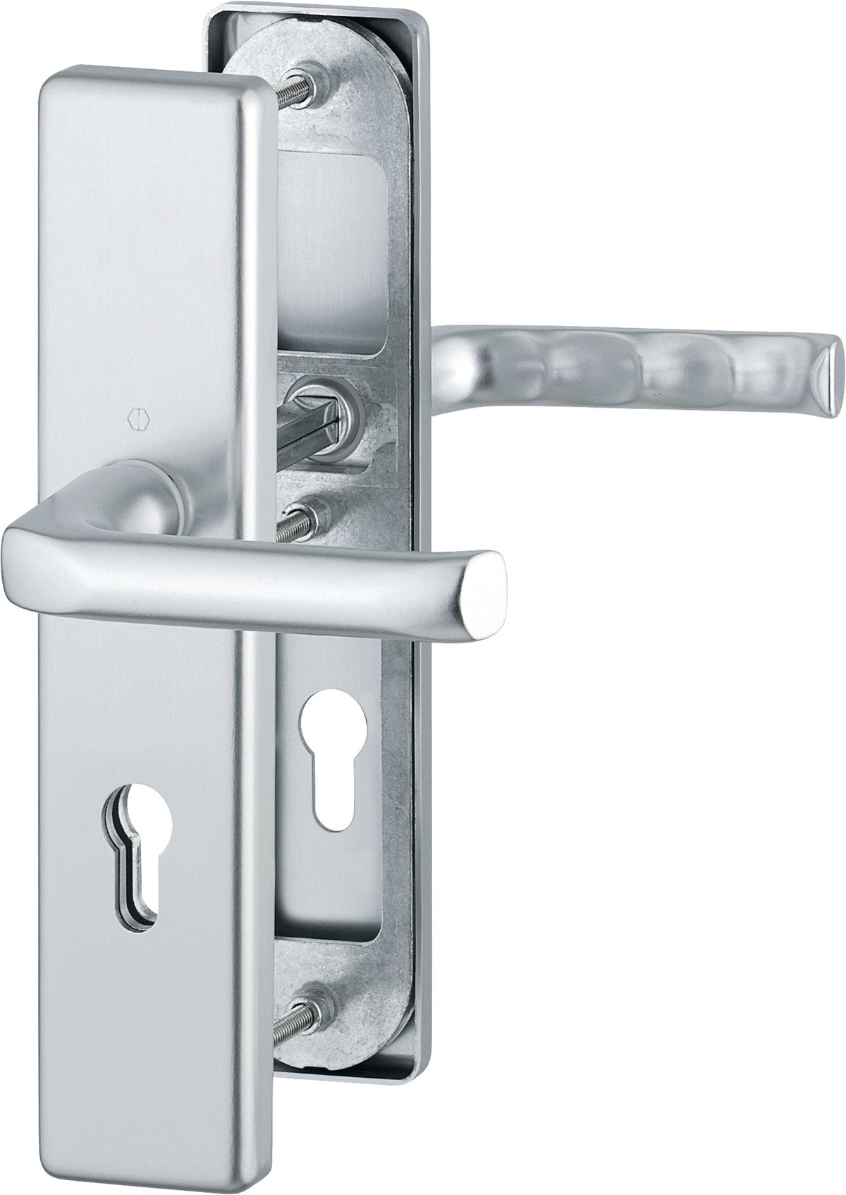 HOPPE Schutzgarnitur London 78G/2221/2410/113 Alu F1 – Einbruchhemmend ES1, 72 mm, DIN links/rechts