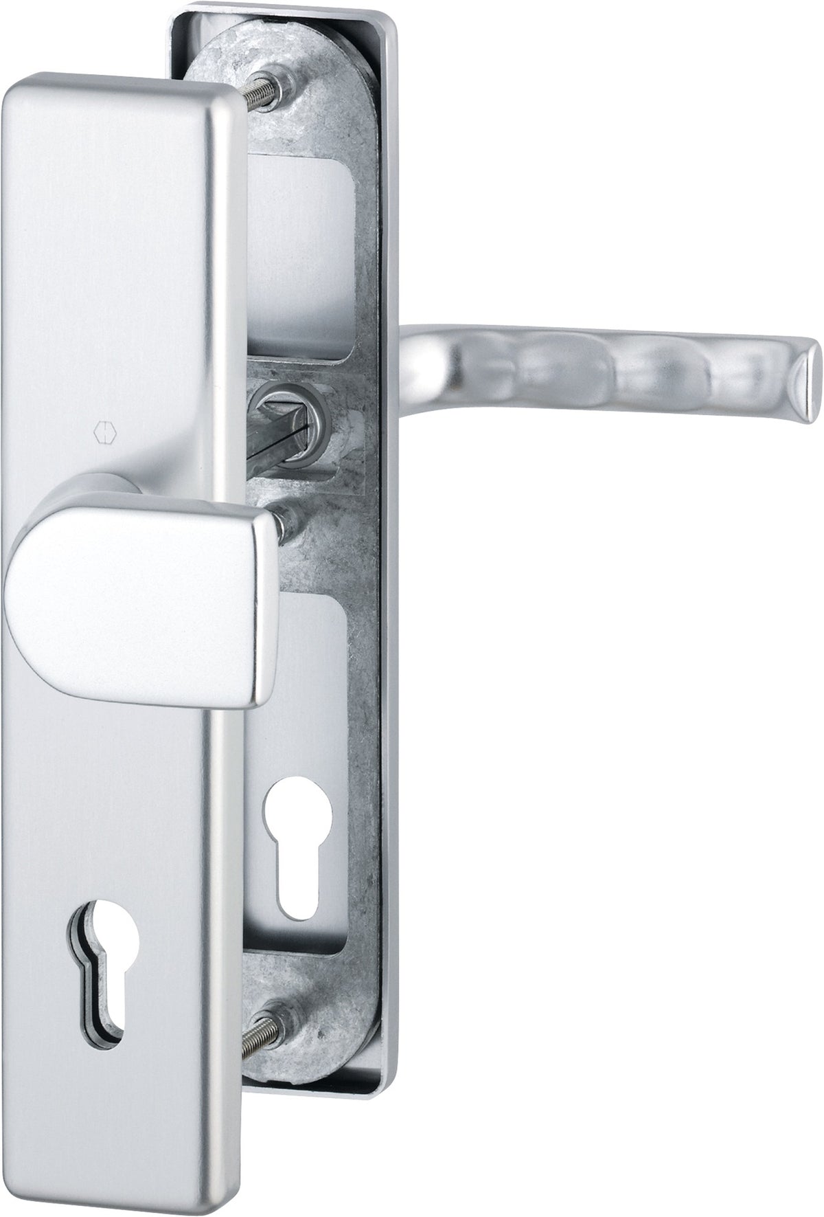 HOPPE Schutzgarnitur London 78G/2221/2410/113 Alu F1 – Einbruchhemmend ES1, 72 mm, DIN links/rechts