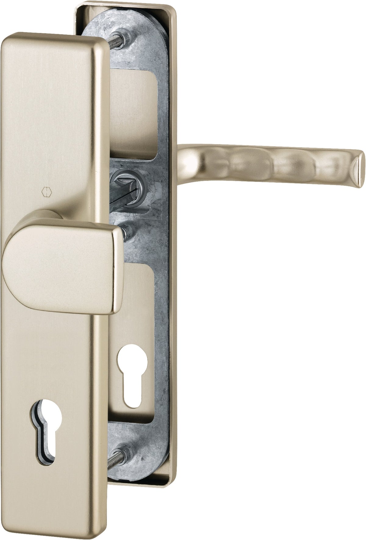 HOPPE Schutzgarnitur London 78G/2221/2410/113 Alu F1 – Einbruchhemmend ES1, 72 mm, DIN links/rechts