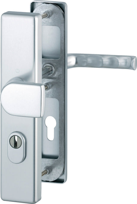 HOPPE Schutzgarnitur London 78G/2222ZA/2410/113 Alu F1 – Einbruchhemmend ES1, 72 mm, DIN L/R