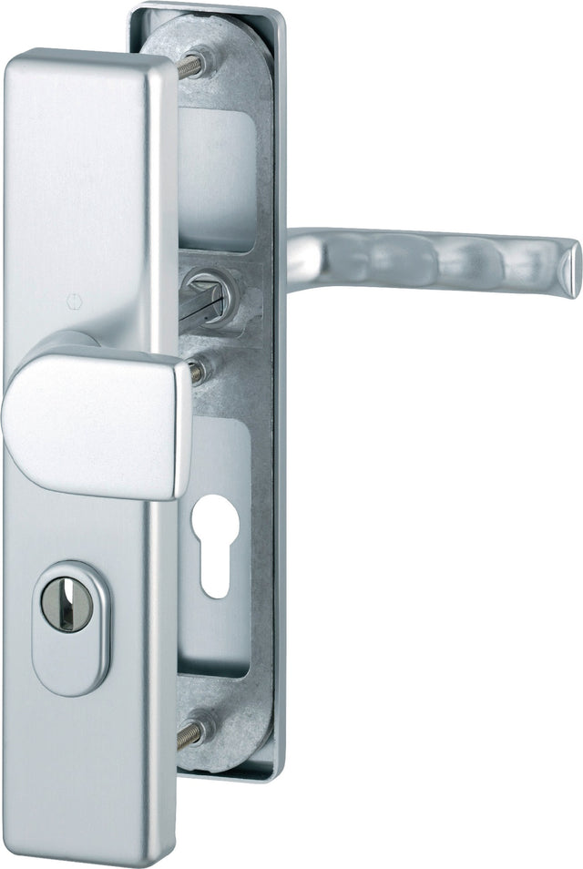 HOPPE Schutzgarnitur London 78G/2222ZA/2410/113 Alu F1 – Einbruchhemmend ES1, 72 mm, DIN L/R
