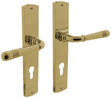 Intersteel Langschildgarnitur Helena Zamak F3 Messing PVD DIN L/R 72 mm