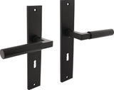 INTERSTEEL Langschildgarnitur Baustil Alu F3 Messing BB 72 mm DIN L/R – Türgriff-Set
