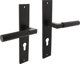 INTERSTEEL Langschildgarnitur Baustil Alu F3 Messing BB 72 mm DIN L/R – Türgriff-Set