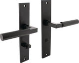 INTERSTEEL Langschildgarnitur Baustil Alu F3 Messing BB 72 mm DIN L/R – Türgriff-Set