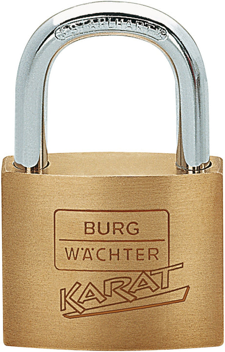 BURG-WÄCHTER Messing-Zylinderschloss 217 30 – Massiver Schlosskörper, stahlgehärteter Bügel, 2 Schlüssel