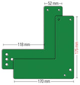 GFS Montageplatte 901470 für Schwenk-Türwächter an Glastüren DIN L/R 175x110 mm