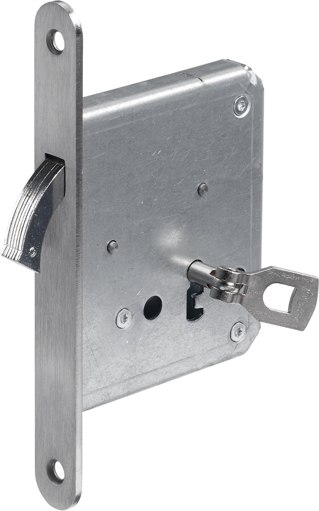 BKS Zirkelriegelschloss 0371/0372 – Edelstahl Stulp 20x172 mm, Dornmaß 55 mm, verchromter Zirkelriegel