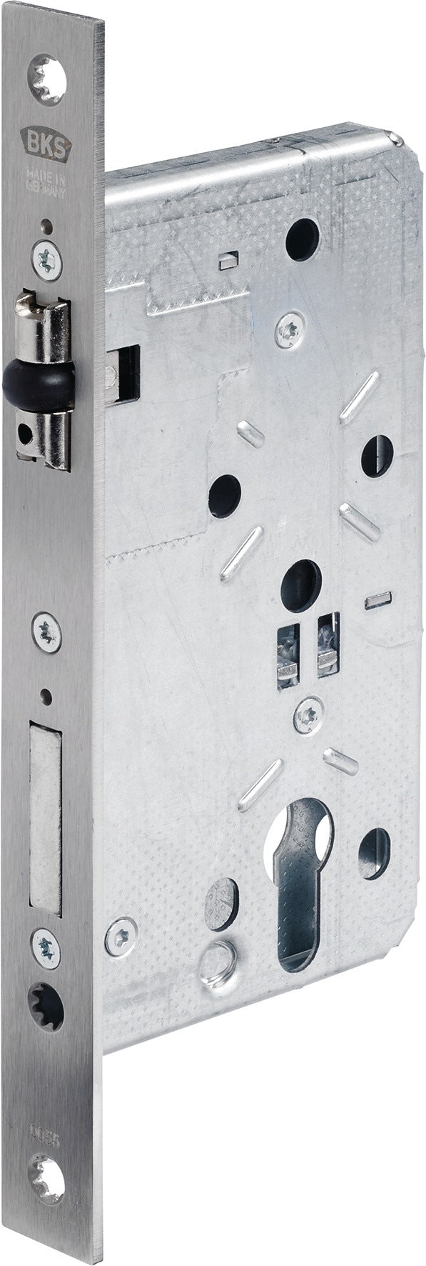 BKS Pendeltürschloss 055 PZ 24/55 mm DIN links/rechts Stulp Edelstahl käntig Rollfalle